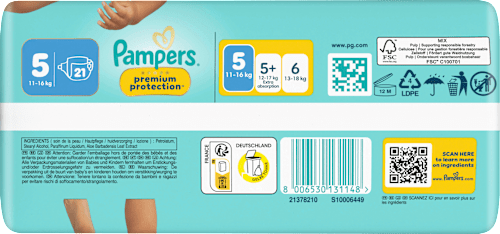 Windeln Gr. 5 (11-16 kg) Pampers premium protection