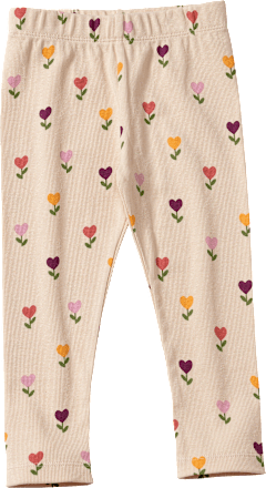 Leggings mit Ripp-Struktur & Tulpen-Muster, beige, Gr. 116 ALANA