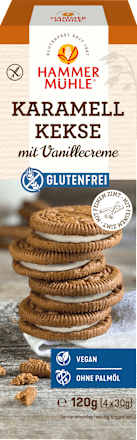 Karamellkekse mit Vanillecreme, glutenfrei Hammermühle