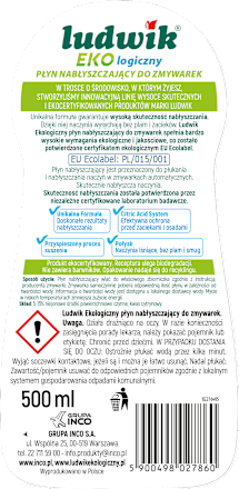 Płyn nabłyszczający do zmywarek LUDWIK