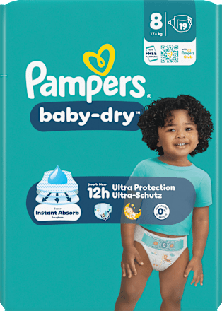 Windeln Gr. 8 XL (17+ kg)  Pampers baby-dry