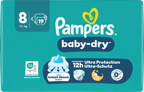 Windeln Gr. 8 XL (17+ kg)  Pampers baby-dry
