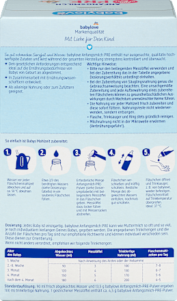 Anfangsmilch Pre von Geburt an babylove