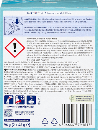 Magic Twist mango-kokos osvježivač WC školjke, 2x48g Denkmit