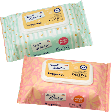 Feuchtes Toilettenpapier Deluxe Maxi Pack sortiert Sanft&Sicher