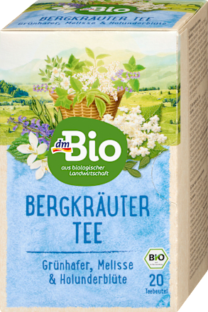 bio bylinný čaj zelený oves, meduňka & květy černého bezu 20 ks dmBio