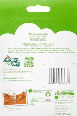 Mulltücher mit Husky-Motiv, 80 x 80 cm ALANA