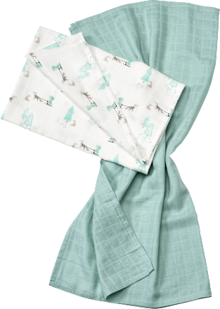 Mulltücher mit Husky-Motiv, 80 x 80 cm ALANA