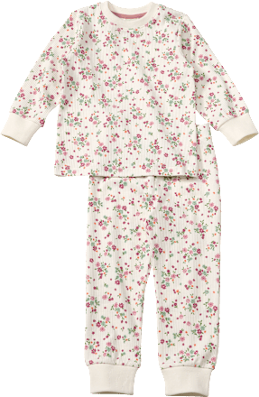 Schlafanzug mit Blumen-Muster, weiß, Gr. 110/116 ALANA