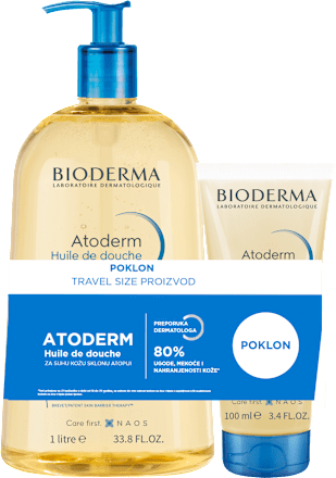 Ulje za tuširanje Atoderm (1 l) + putno pakiranje (100 ml) BIODERMA
