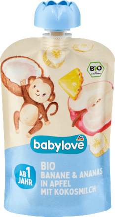 BIO kašica u vrećici sa bananom, ananasom, jabukom i kokosovim mlijekom, 12+ mj. babylove