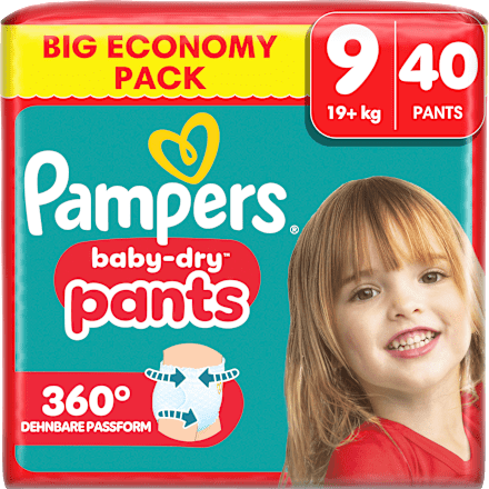 Baby Pants Gr. 9 XL (19+ kg) Big Pack  Pampers baby-dry