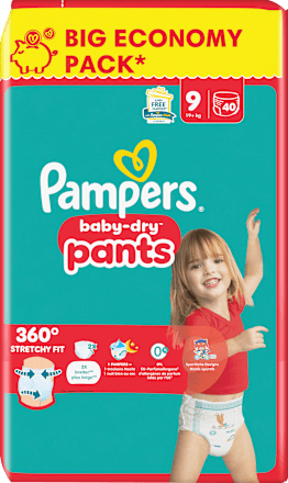 Baby Pants Gr. 9 XL (19+ kg) Big Pack  Pampers baby-dry