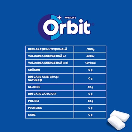 Gumă de mestecat cu aromă de mentă si mentol Orbit