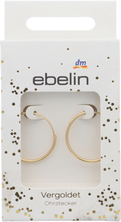 Okrogli uhani, pozlačeni ebelin