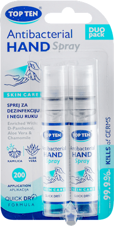 QUICK DRY Antibakterijskii sprej za dezinfekciju ruku, 2x12.5ml TOP TEN