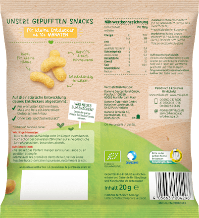 Babysnack Knusperstangen Kichererbse ab 10+ Monaten Milupa
