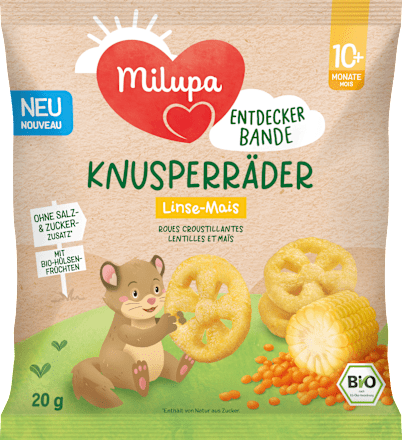 Babysnack Knusperräder Linse-Mais ab 10+ Monaten Milupa
