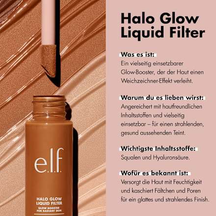 Foundation Halo Glow Liquid Filter 4 Medium e.l.f. Cosmetics