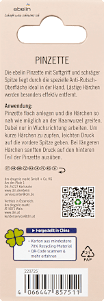 Pinceta s poševno konico in z mehkim držalom, več različic ebelin