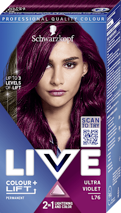Farba na vlasy Colour + Lift - L76 ultra fialová Schwarzkopf LIVE