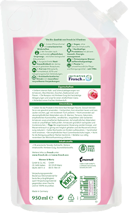 Kalkreiniger Himbeer-Essig Nachfüllpack Frosch