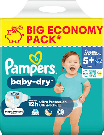 Windeln Baby Dry Gr. 5+ (12-17 kg) Big Pack Pampers baby-dry