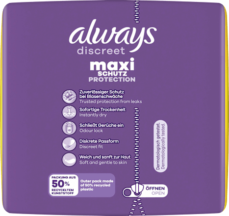 discreet Einlagen Inkontinenz Maxi Nacht, Big Pack always