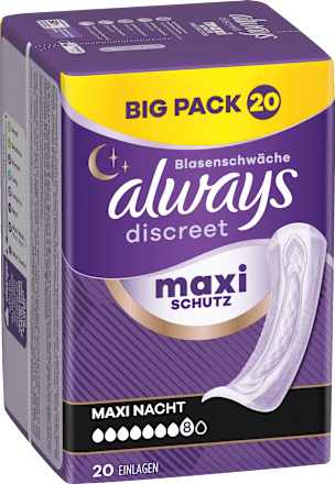 discreet Einlagen Inkontinenz Ultimate Nacht, Big Pack always