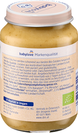 Frucht & Getreide Früchteallerelei mit Vollkorn ab dem 6. Monat babylove