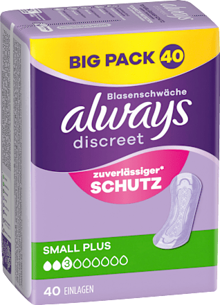 Einlagen Inkontinenz Small Plus, Big Pack always