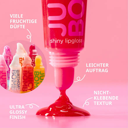 Lipgloss Juicy Bomb Shiny 104 Poppin' Pomegranate essence
