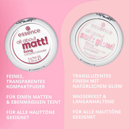 Vodoodporni kompaktni puder za fiksiranje All About Soft Glow! essence