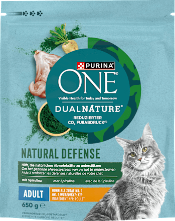 Trockenfutter Katze mit Huhn & Spirulina, dual nature natural defense PURINA ONE