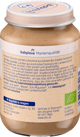 Frucht & Getreide Pflaume in Apfel mit Grieß ab dem 6.Monat babylove
