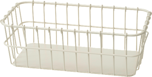 Korb aus Metall rechteckig, offwhite (30x15x10,5 cm) dm home