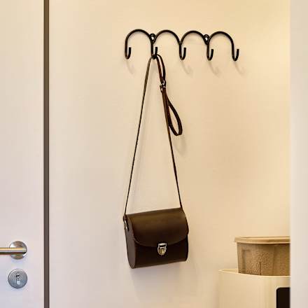 Garderobenhaken aus Metall, schwarz (30x7x4 cm) dm home