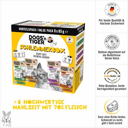 Nassfutter Katze Schlemmerbox Multipack (8x85 g) DOGS'n TIGER