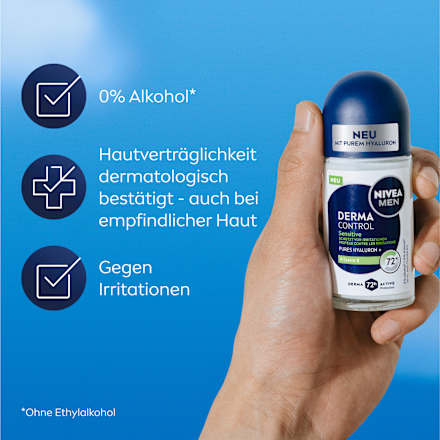 Antitranspirant Deo Roll-on Derma Control Sensitive NIVEA MEN