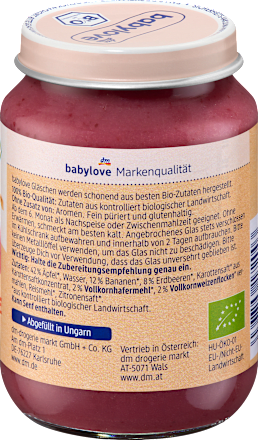 bio příkrm jablko, banán, jahody a vločky babylove