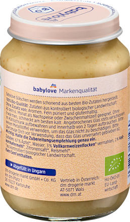 Przecier owocowy jabłka z płatkami pełnoziarnistymi, od 6. miesiąca babylove