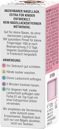 Nagellack Peel-Off rosa für Kinder MINICO
