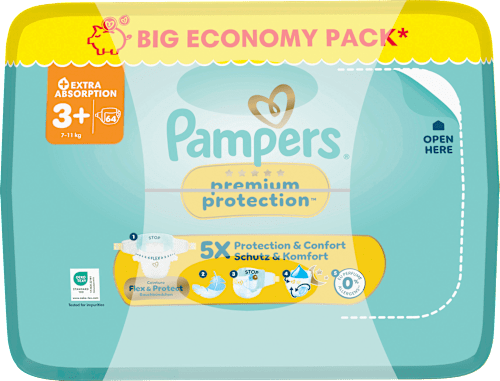 Windeln Gr. 3+ (7-11 kg) Big Pack Pampers premium protection