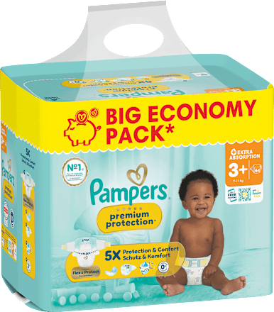 Windeln Premium Protection  Gr. 3+ (7-11 kg) Big Pack Pampers premium protection