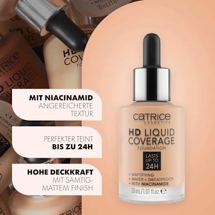 Фон дьо тен HD Liquid Coverage - Nr. 046 Camel Beige CATRICE