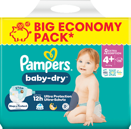 Windeln Baby Dry Gr. 4+ (10-15 kg) Big Pack Pampers baby-dry