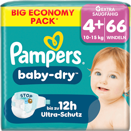 Windeln Baby Dry Gr. 4+ (10-15 kg) Big Pack Pampers baby-dry