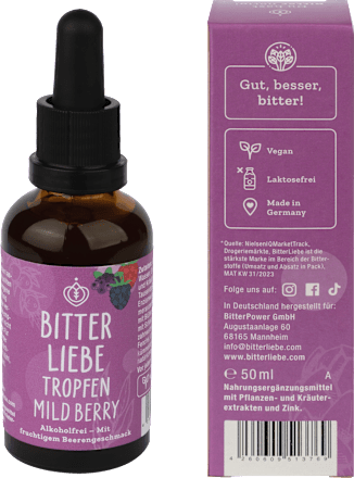 Bitterstoffe Tropfen Mild Berry BitterLiebe