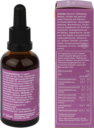 Bitterstoffe Tropfen Mild Berry BitterLiebe