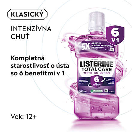 Ústna voda Total Care Teeth Protection Clean Mint Listerine